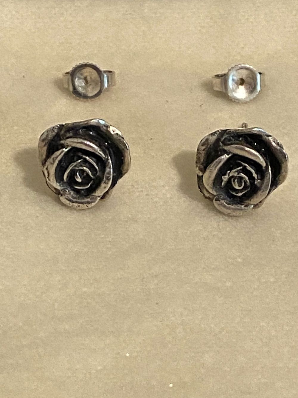 James Avery Retired 3D Rose Blossom Earrings